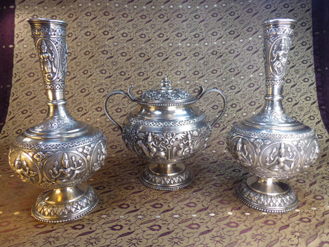 19th C Indian Silver Swami Pattern Trio.